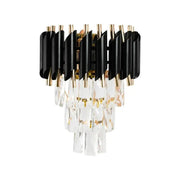 Lampa ścienna Mughi, 2*E14, metal i kryształ, czarno-złota