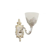 Rustykalna lampa ścienna COTTAGE, 1*E27, biała, metal i szkło