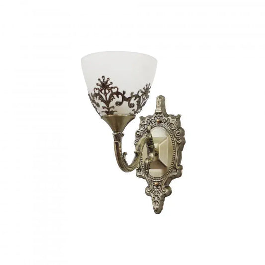 Rustykalna lampa ścienna COTTAGE, 1*E27, brąz, metal i szkło