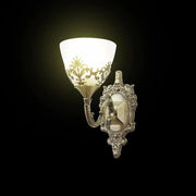 Rustykalna lampa ścienna COTTAGE, 1*E27, brąz, metal i szkło