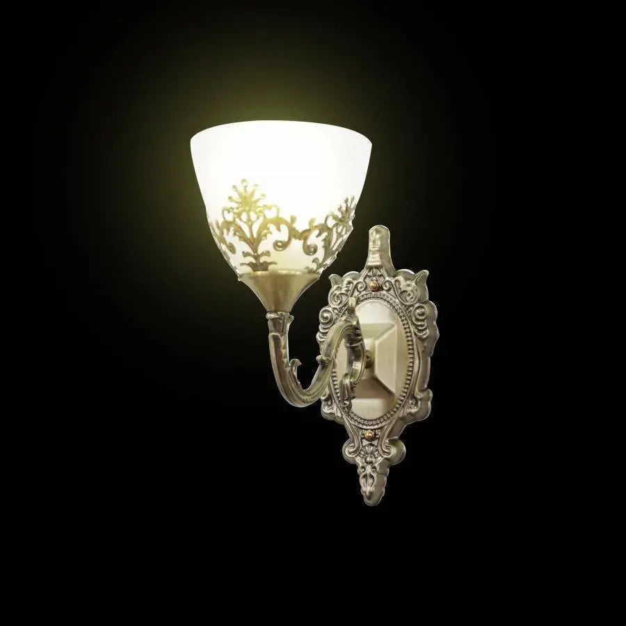 Rustykalna lampa ścienna COTTAGE, 1*E27, brąz, metal i szkło