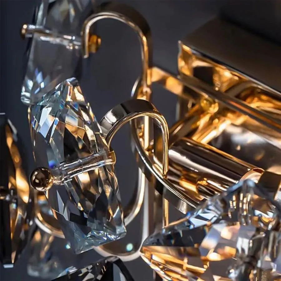 Kinkiet Yasmina 2*E14, Metal i Kryształ, Srebrny