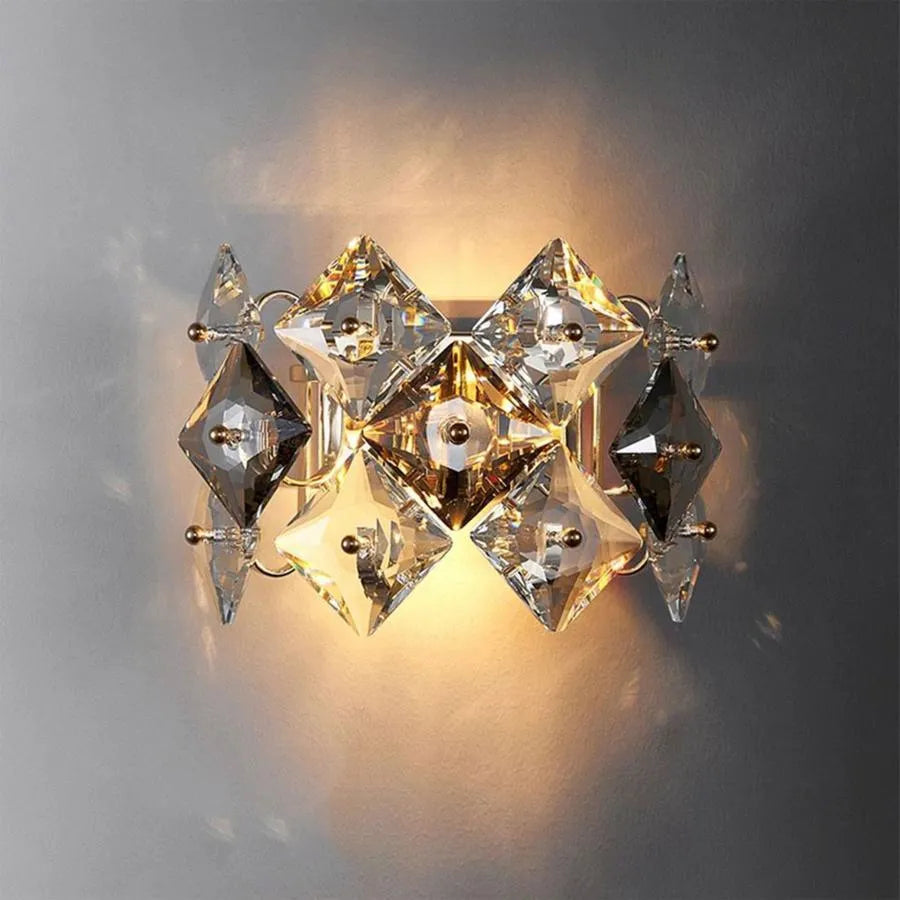 Zarina Kinkiet 2*E14, Metal i Kryształ, Złoty