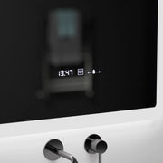 Prostokątne lustro LED, 60x80cm, czujnik Pugliesi MotionGlow Marcello, system przeciwmgielny, zegar i termometr, ściemnialne