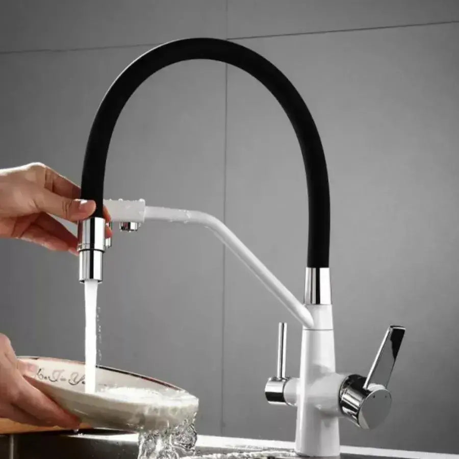 Bateria kuchenna, sanitarna, mosiądz, biała, OD/2072