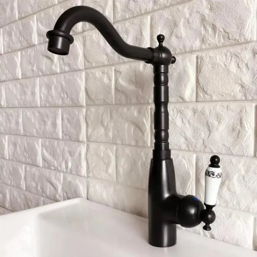 Bateria kuchenna, sanitarna, mosiądz, czarna, OD/2051