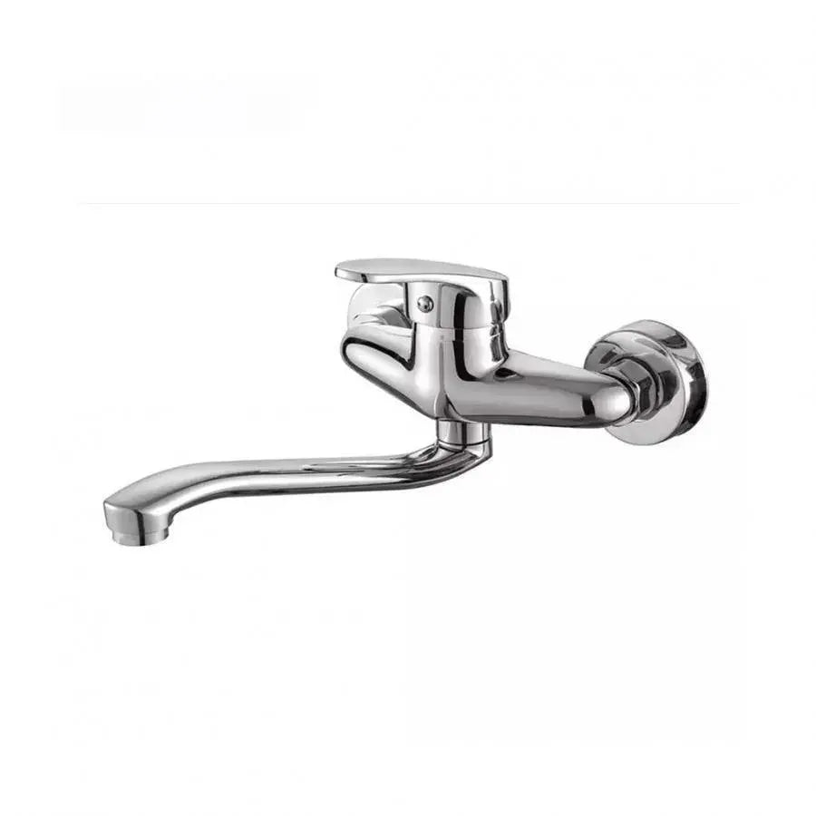 Bateria kuchenna ścienna z obrotową wylewką, stop, chrom, PM018