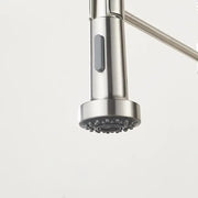 Bateria kuchenna z wyciąganą wylewką, stal nierdzewna i chromowany mosiądz, YD/101