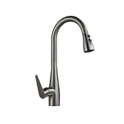 Bateria kuchenna z wyciąganą wylewką prysznicową stal nierdzewna szara ZY1010