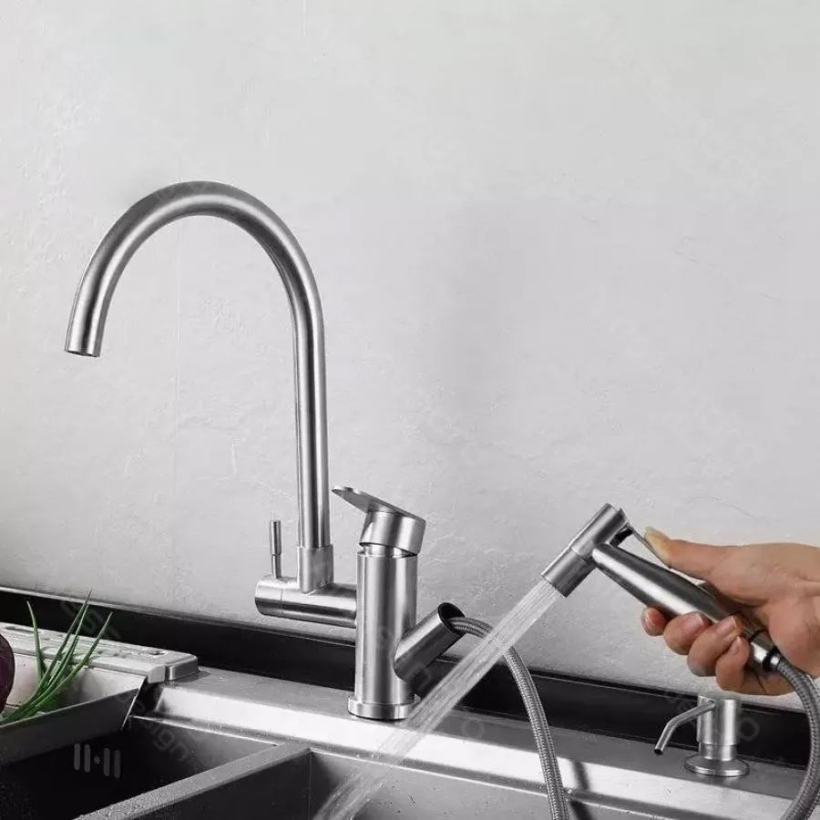 Bateria kuchenna z wyciąganą wylewką, stal nierdzewna SUS304, wykończenie satynowe, CF034