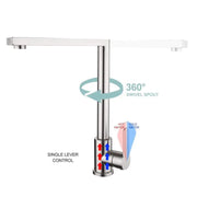 Srebrny stalowy kran kuchenny