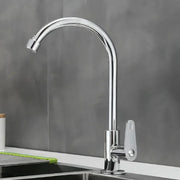 Kran ze stali nierdzewnej na zimną wodę, chrom, obrotowa wylewka, wysoki WH511