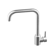 Jednouchwytowa bateria kuchenna z obrotową wylewką, głowica ceramiczna, satynowa stal nierdzewna, przyłącza, zestaw montażowy w zestawie CF002