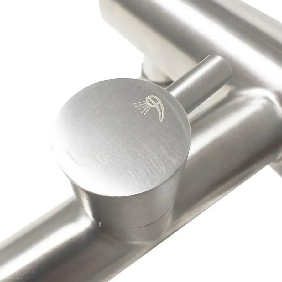 Bateria prysznicowa, stal nierdzewna, satynowa szarość