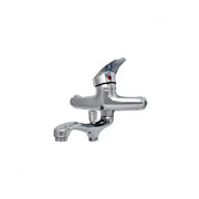 Bateria wannowa chromowana błyszcząca - zestaw kompletny z obrotową wylewką 18 cm, baterią, wężem i mimośrodami w zestawie