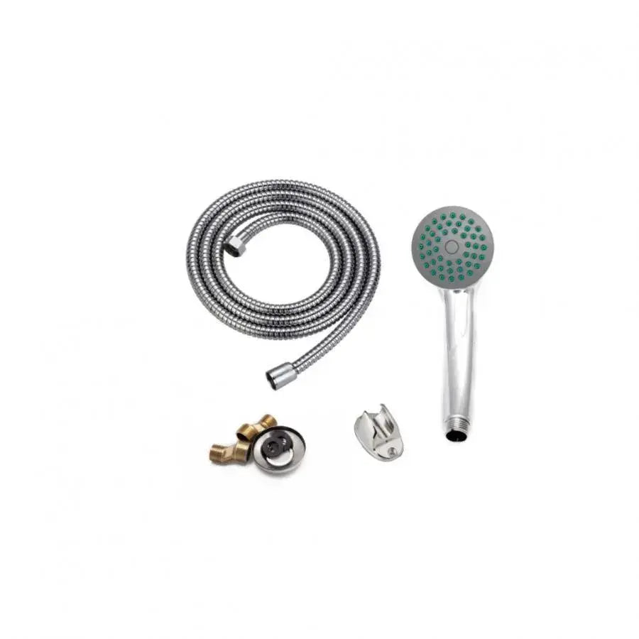 Bateria wannowa chromowana błyszcząca - zestaw kompletny z obrotową wylewką 18 cm, baterią, wężem i mimośrodami w zestawie