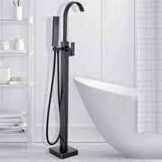 Kran podłogowy z kwadratową ramą, sanitarny mosiądz, czarny, CF2036