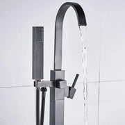 Kran podłogowy z kwadratową ramą, sanitarny mosiądz, czarny, CF2036