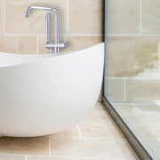 Mieszarka podłogowa z tłokiem i wężem, mosiądz sanitarny, chrom, CF2039