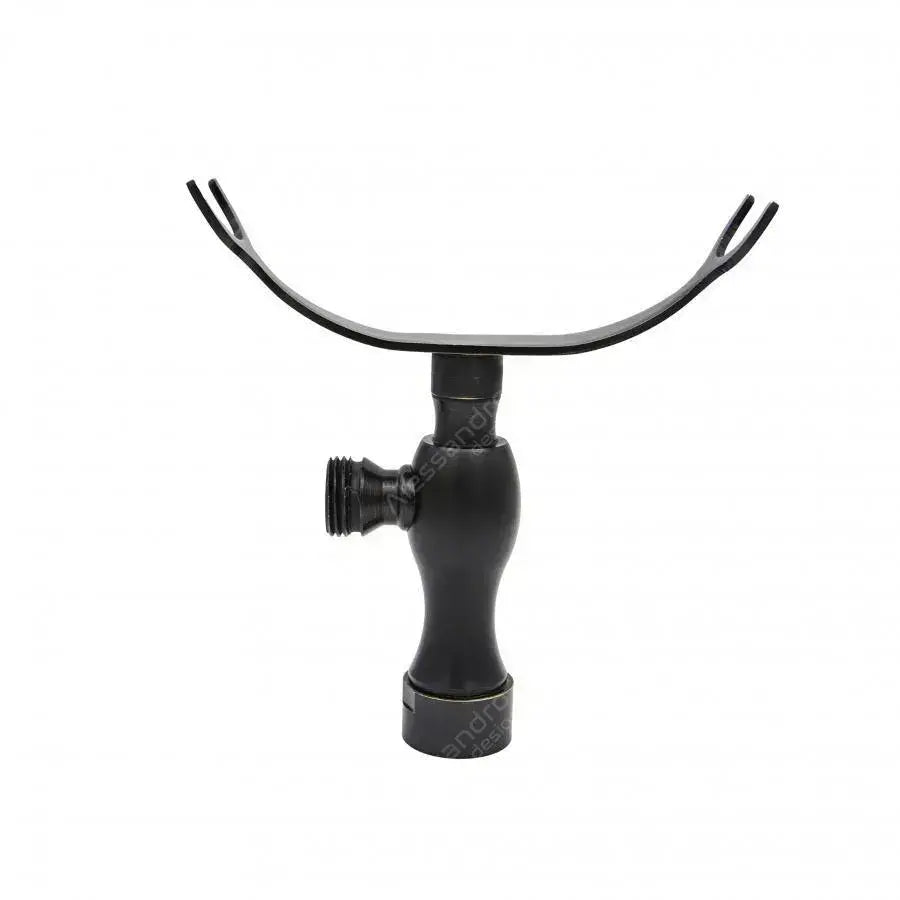 Bateria natryskowa z prysznicem ręcznym i wężem, mosiądz sanitarny, czarny, OD/2048