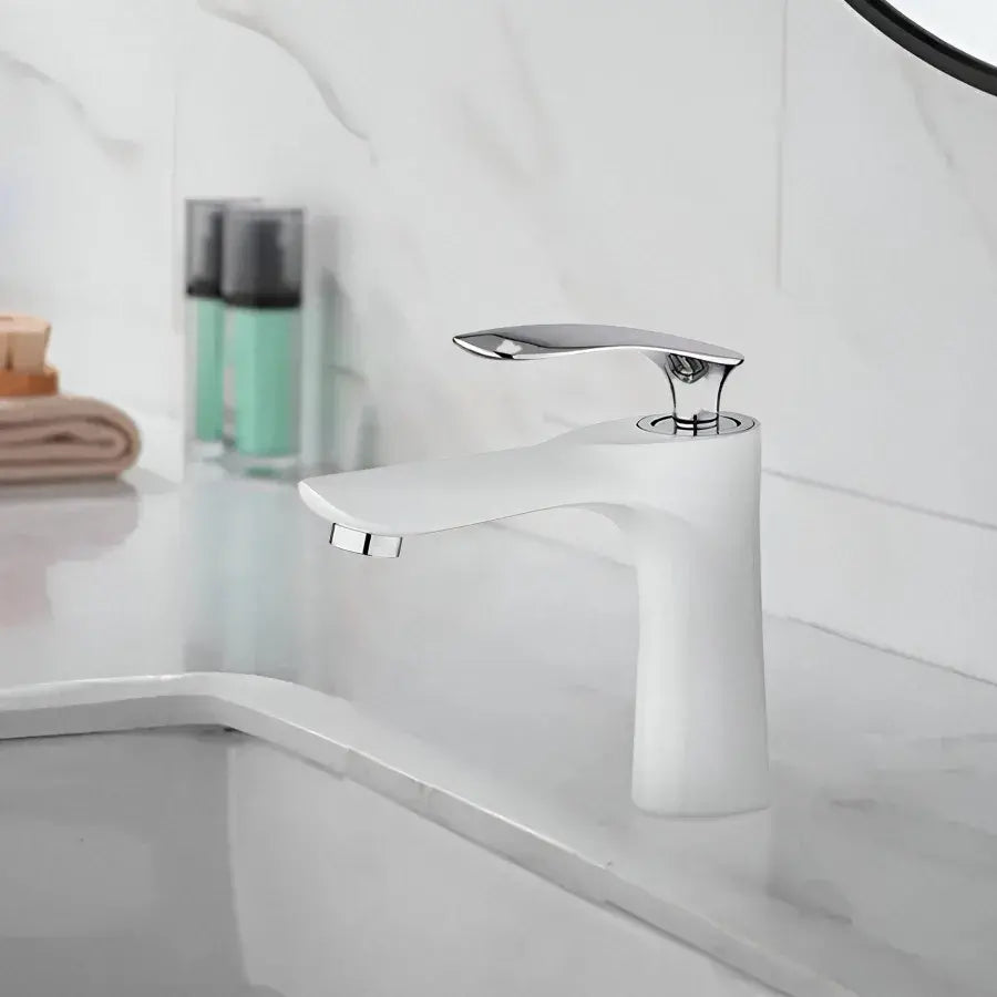 Bateria umywalkowa, mosiądz sanitarny, biały, OD/2069