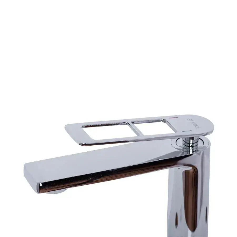 Jednouchwytowa bateria umywalkowa z głowicą ceramiczną, sanitarna, mosiądz, polerowany chrom, w zestawie złączki i zestaw montażowy 9707