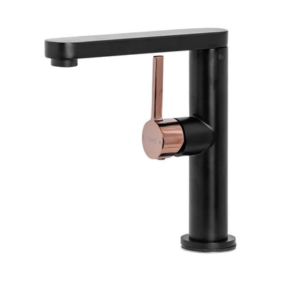 Bateria umywalkowa, sanitarna, mosiądz, czarna, 9107H/M