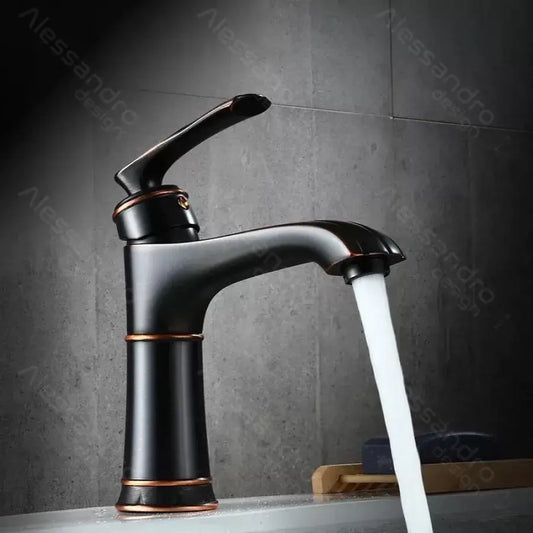 Bateria umywalkowa, mosiądz sanitarny, czarny, OD01/B