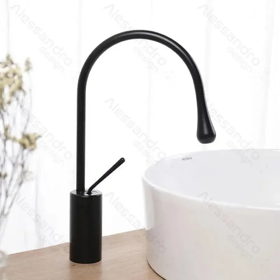 Bateria umywalkowa, sanitarna, mosiądz, czarna, WZY/327/B