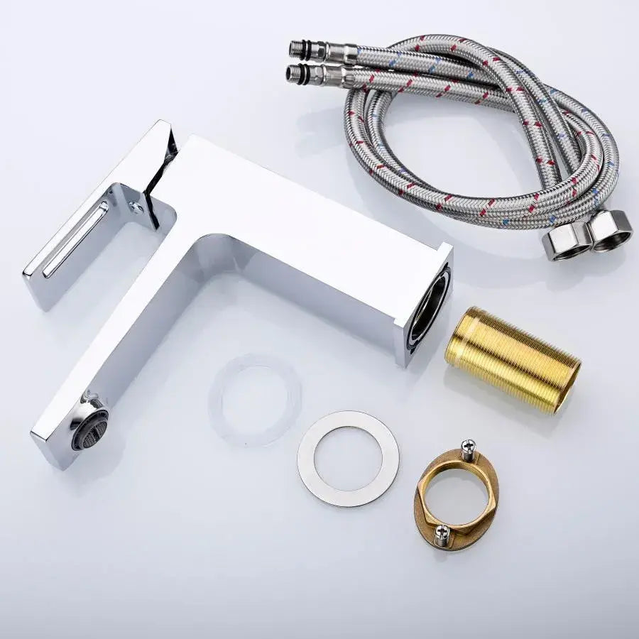 Bateria umywalkowa, mosiądz sanitarny, satyna, 9807