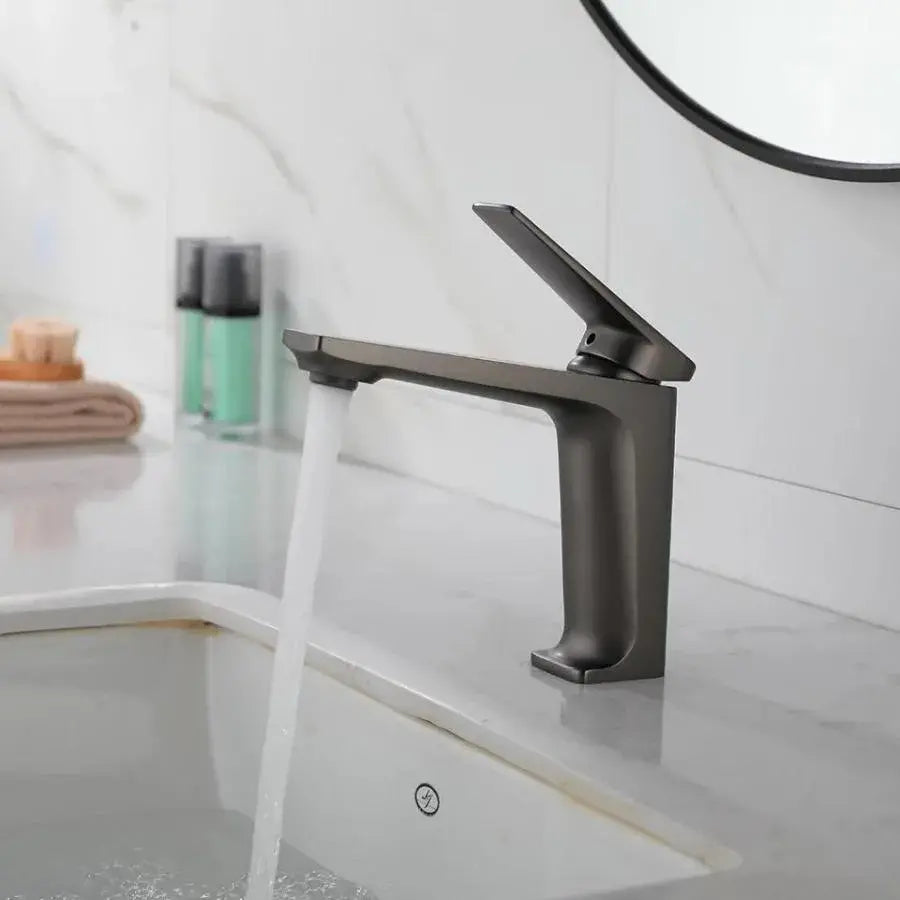 Bateria umywalkowa, mosiądz sanitarny, grafitowy szary, 9967N