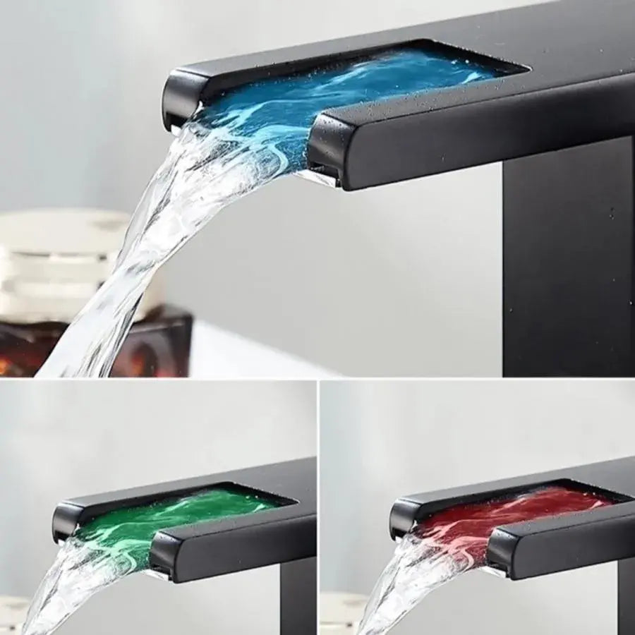 Bateria umywalkowa, stop, czarny, OD3009