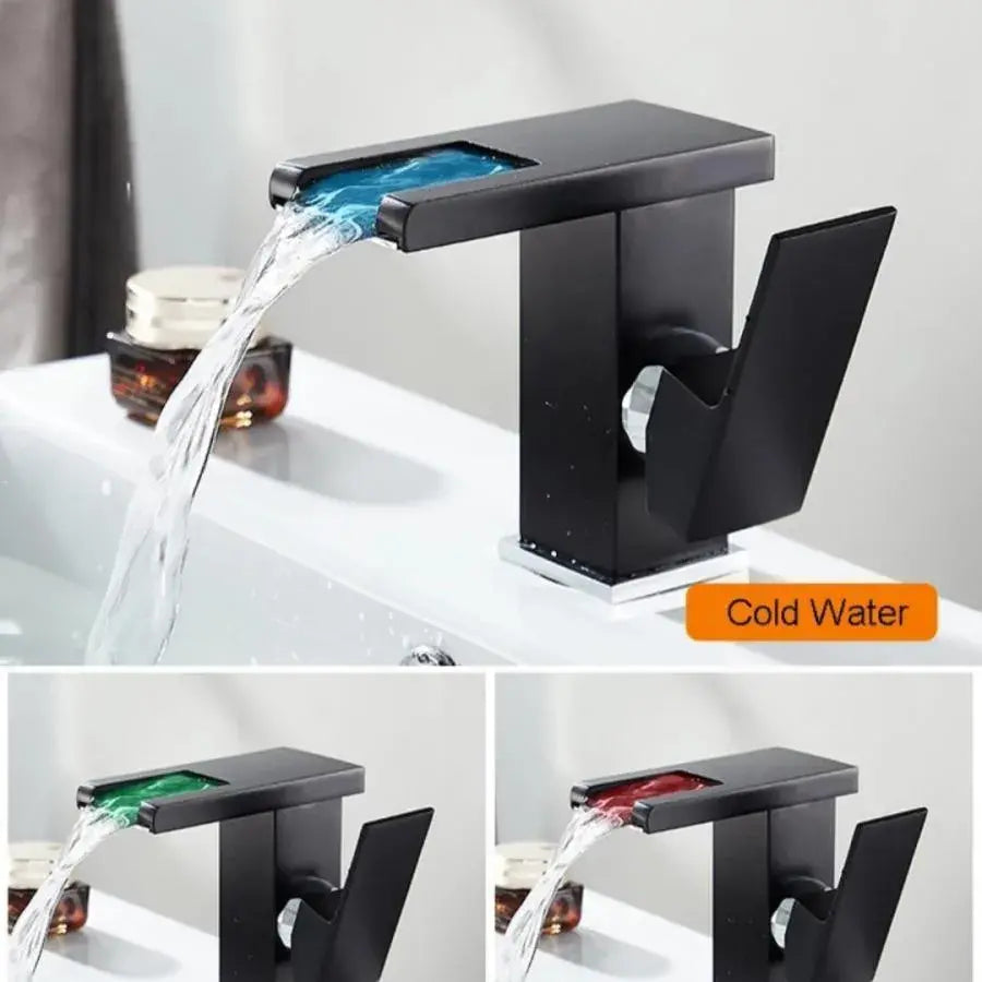 Bateria umywalkowa, stop, czarny, OD3009