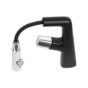 Bateria umywalkowa z wyciąganą wylewką prysznicową, mosiądz sanitarny, chrom i czerń, MP016H/C