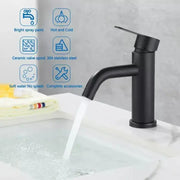 Bateria umywalkowa, stal nierdzewna SUS304, czarna, HS/LY007