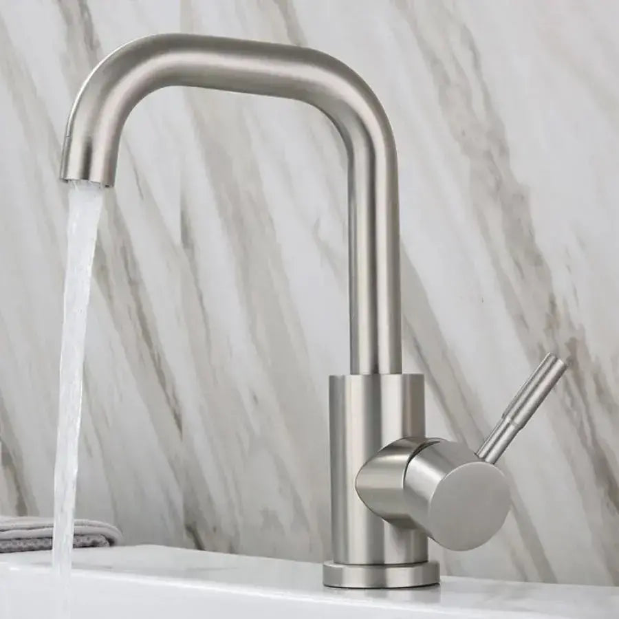 Bateria umywalkowa, stal nierdzewna SUS304, wykończenie satynowe, MP007