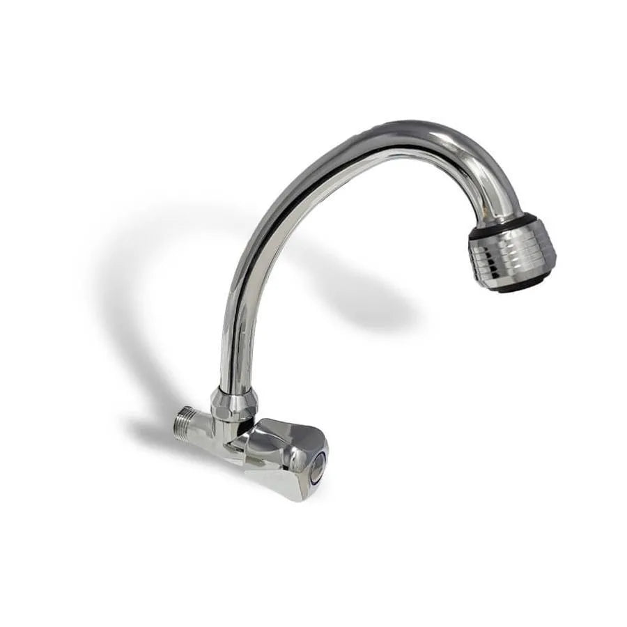 Zimna woda, ścienny kran z obrotową wylewką, stop srebra