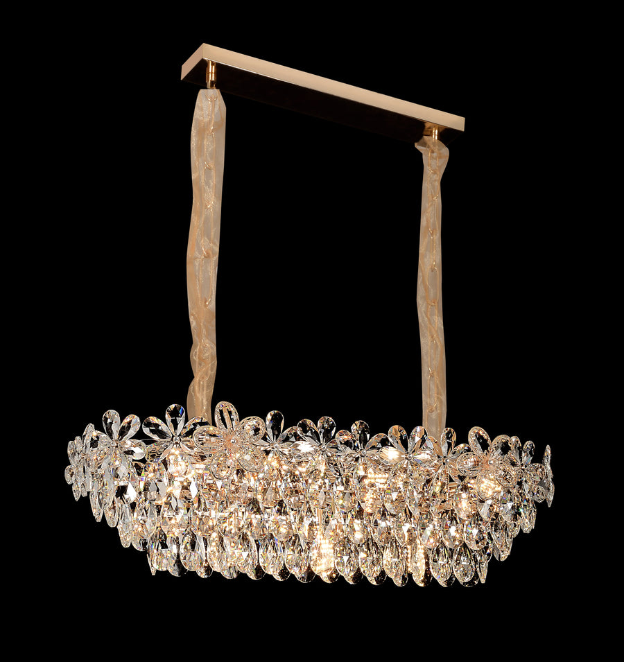 Crystal żyrandol Regalis 11x E14, średnica 85 cm, błyszczące złoto, regulowana wysokość
