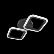Żyrandol LED PULSARIS 22W, 2 kwadraty, zimne/ciepłe/neutralne światło, czarny