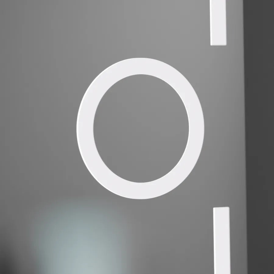 Prostokątne lustro LED, 50x70 cm, Eclat MotionGlow Marcello, system przeciwmgielny, zegar i termometr, lupa kosmetyczna, ściemnialna