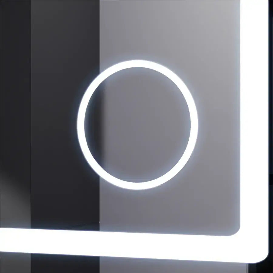 Prostokątne lusterko LED, 90x60 cm, Souverain Motionglow Marcello, zastępca systemu, zegar i termometr, kosmetyki