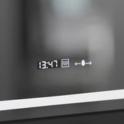 Prostokątne lustro LED, 50x70 cm, Eclat MotionGlow Marcello, system przeciwmgielny, zegar i termometr, lupa kosmetyczna, ściemnialna