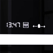 Prostokątne lustro LED, 160x80cm, Motionglow Marcello, de -de -clock, zegar i termometr
