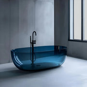 Wanna wolnostojąca, owalna, błękit nieba, żywica, 150x72x56cm