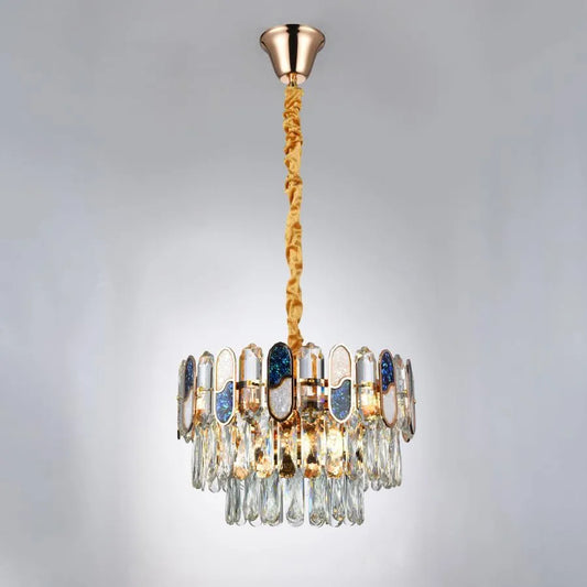 Żyrandol Aniss 5*E27, Metal i Kryształ, Złoty