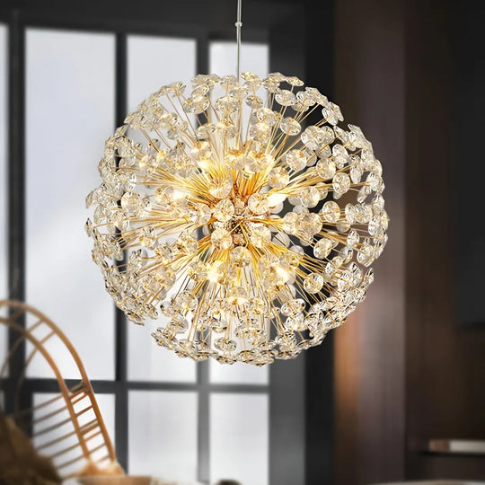 MINUET Kryształowy Żyrandol 9x G9, Średnica 50cm, Błyszczące Złoto, Regulowana Wysokość Nowoczesne Żyrandole Domyślny Tytuł Alessandro Design