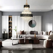 Żyrandol kryształowy VERSAILLES Grande Supremo 10xE14, średnica 60 cm x wysokość 90 cm, błyszczące złoto i czerń, regulowana wysokość