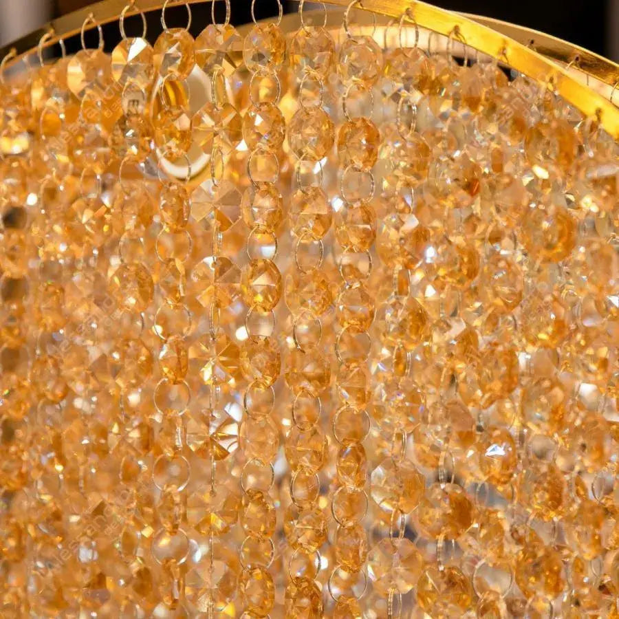 Żyrandol kryształowy Ander, 8*E27, złoty, metal i kryształ