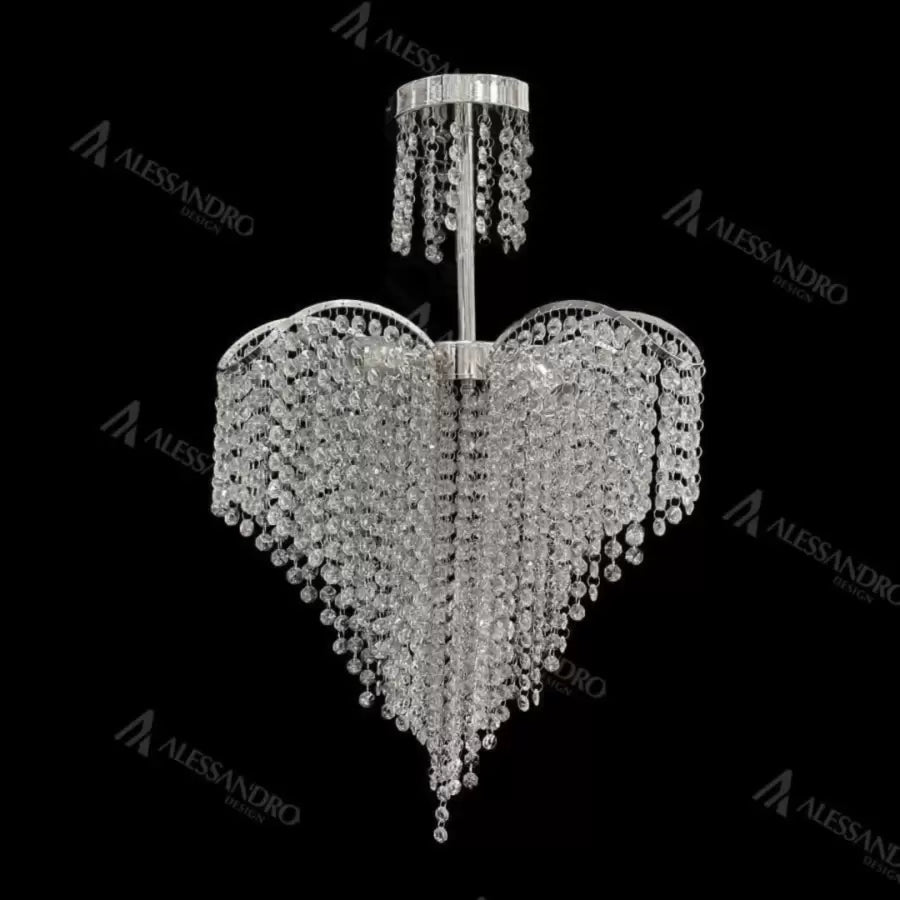 Żyrandol kryształowy Baylor 4x E27 średnica 44cm srebrny