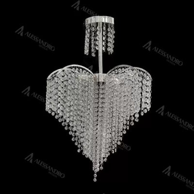 Żyrandol kryształowy Baylor 4x E27 średnica 44cm srebrny